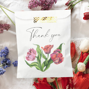 Watercolor bouquet flowers Thank You Favour Bags