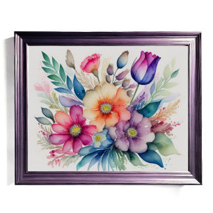 Watercolor Bouquet of Flowers 5:4 Poster