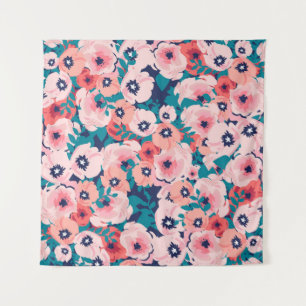 Watercolor bouquet of flowers seamless pattern tapestry
