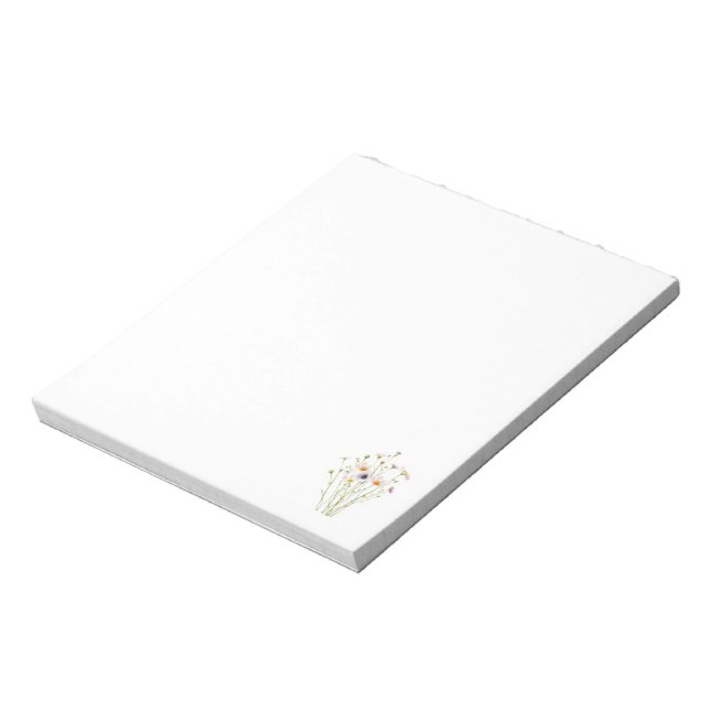 Watercolor bouquet of wildflowers notepad (Rotated)