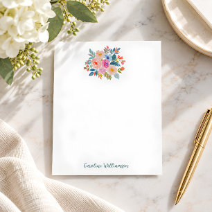 Watercolor Bouquet Personalised Script Minimalist Card