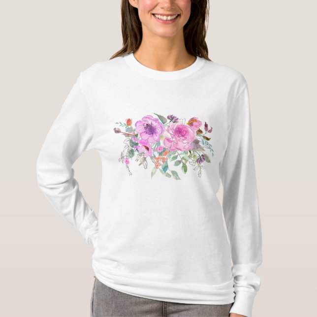 Watercolor Bouquet T-Shirt (Front)