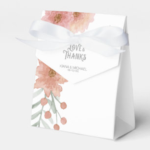 Watercolor Bouquet Thank You Blush ID654 Favour Box