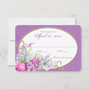 Watercolor Bouquet Wedding Reply RSVP Card