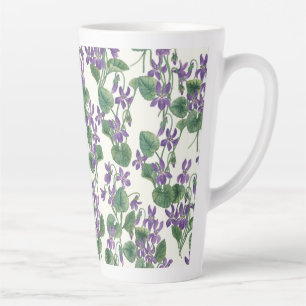 Watercolor bouquets of violets latte mug