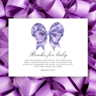Watercolor Bow Polka Dot Books for baby Enclosure Card