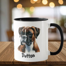 Watercolor Boxer Coffee Brown Personalise