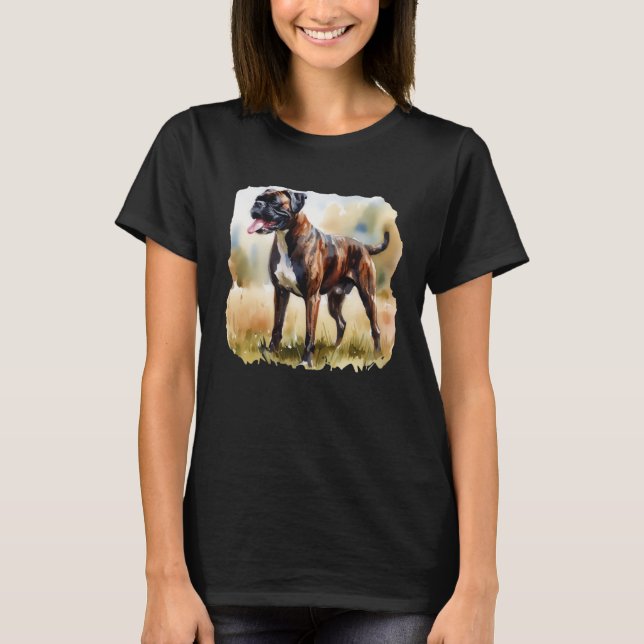 Watercolor Boxer Dog T-Shirt (Front)