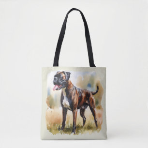 Watercolor Boxer Dog Tote Bag