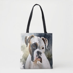 Watercolor Boxer Dog Tote Bag
