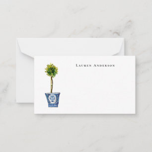 Watercolor Boxwood Topiary Little Card