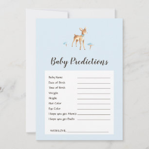 Watercolor Boy Deer Baby Predictions Game