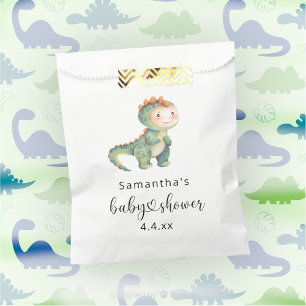 Watercolor boy dinosaur baby shower favour bags