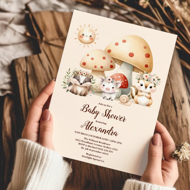 Watercolor Boy Woodland Baby Shower Invitation (Creator Uploaded)