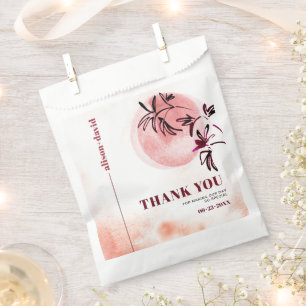 Watercolor branch Japandi Thank You wedding Favour Bags