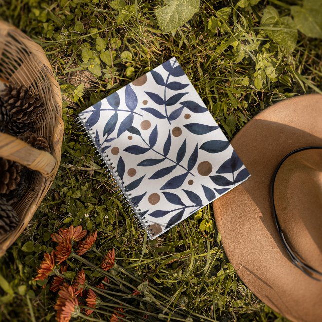 Watercolor branches and berries - indigo and beige planner (Creator Uploaded)