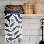 Watercolor branches and berries - indigo and beige tea towel<br><div class="desc">Watercolor branches and berries with indigo and beige motifs. Botanical illustration on kitchen towels.</div>