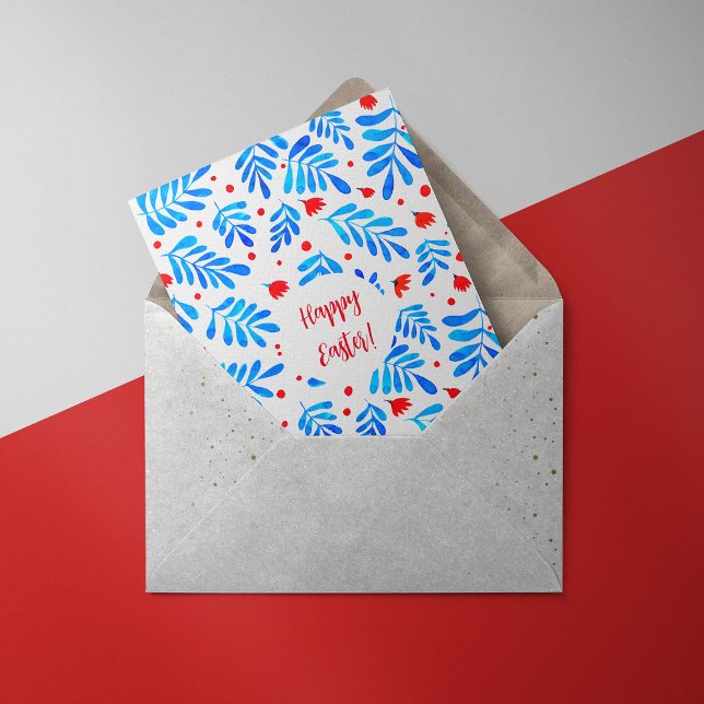 Watercolor branches and flowers Easter Card (Creator Uploaded)