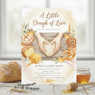 watercolor bread Bun in the Oven Baby Shower Invitation