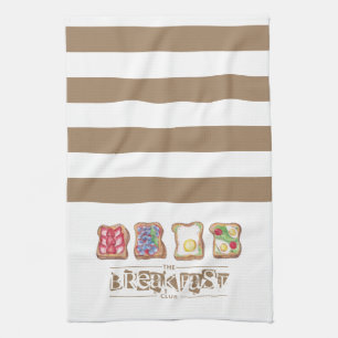 Watercolor Breakfast logo restaurant Tea Towel