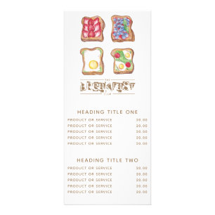 Watercolor Breakfast restaurant Business Rack Card