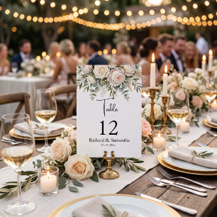 Watercolor, bridal banquet table number
