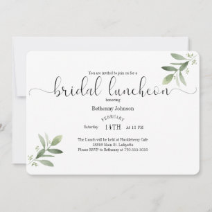 Watercolor Bridal Luncheon Invitation