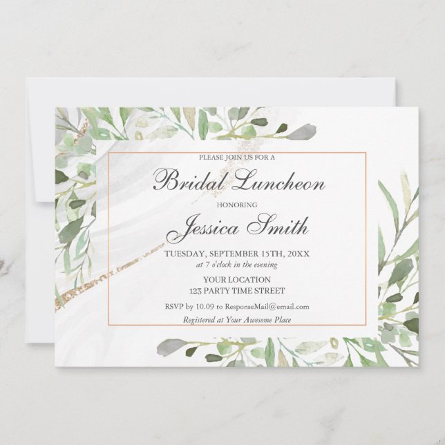 Watercolor Bridal Luncheon Invitation (Front)