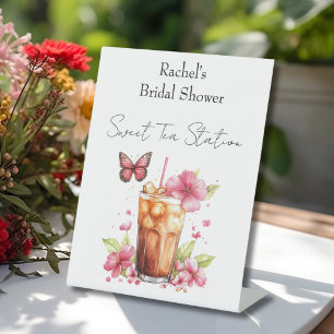 Watercolor Bridal Shower Beverage Pedestal Sign