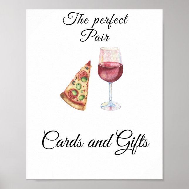 Watercolor Bridal shower Cards and Gifts Poster (Front)