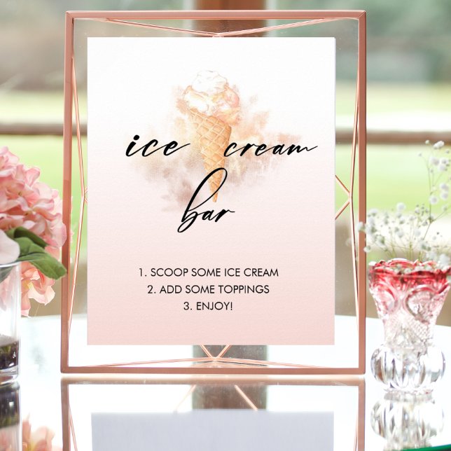 Watercolor  Bridal Shower Ice Cream Bar Sign (Creator Uploaded)