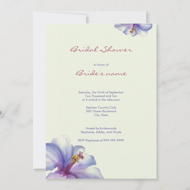Watercolor Bridal Shower Invitations (Front)