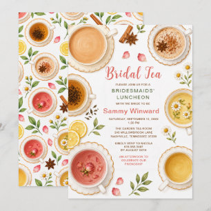 Watercolor Bridal Tea Bridesmaids Luncheon Invitation