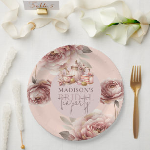 Watercolor Bridal Tea Shower Personalised Paper Plate