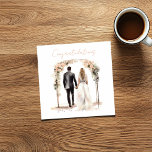 Watercolor Bride and Groom Congratulations Card<br><div class="desc">Celebrate the joyous occasion with this Watercolor Bride and Groom Wedding Illustration Congratulations Card. This beautiful card features a stunning watercolor style illustration of a bride and groom, capturing the essence of love and happiness. With its vibrant colours and artistic details, it serves as a heartfelt way to congratulate the...</div>