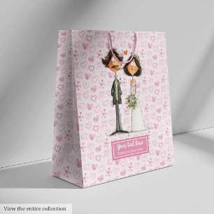 Watercolor Bride Groom Gift Bag Funny Wedding