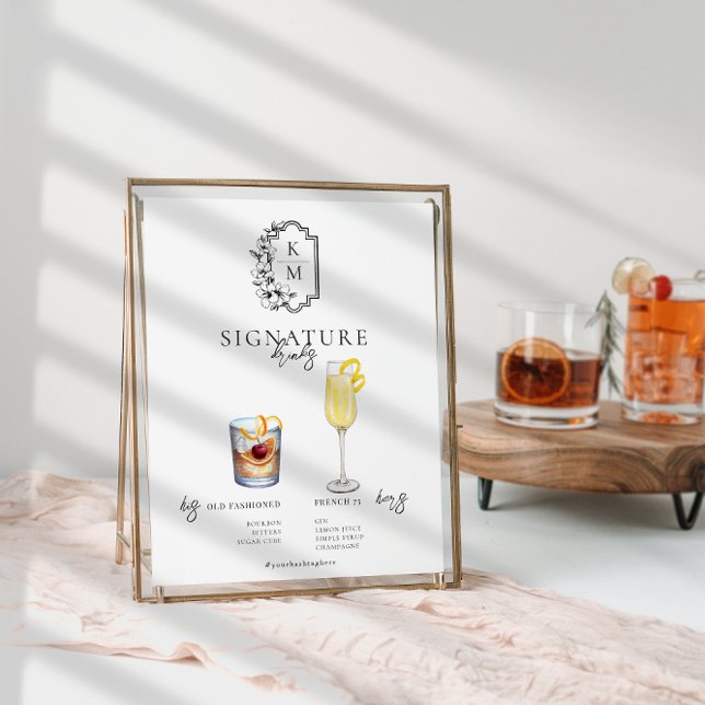 Watercolor | Bride & Groom Signature Drink Poster (Creator Uploaded)