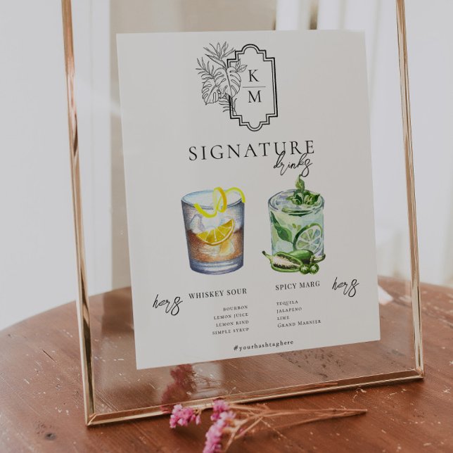 Watercolor | Bride & Groom Signature Drink Poster (Creator Uploaded)