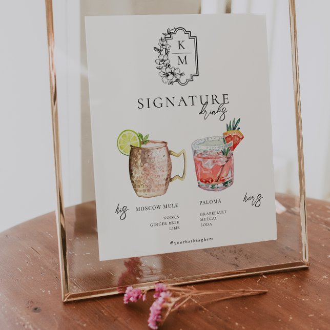 Watercolor | Bride & Groom Signature Drink Poster (Creator Uploaded)