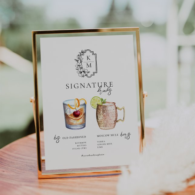 Watercolor | Bride & Groom Signature Drink Poster (Creator Uploaded)
