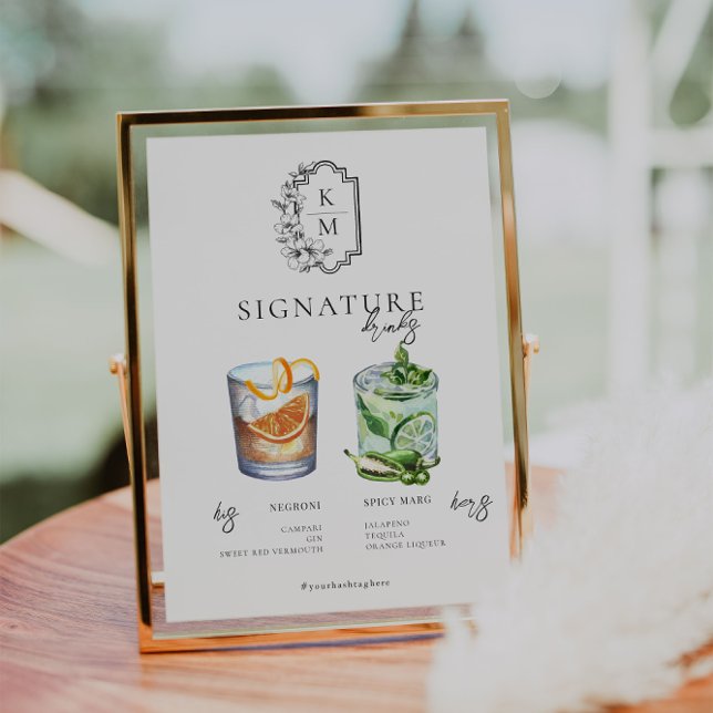 Watercolor | Bride & Groom Signature Drink Poster (Creator Uploaded)