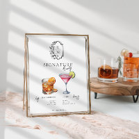 Watercolor | Bride & Groom Signature Drink Poster