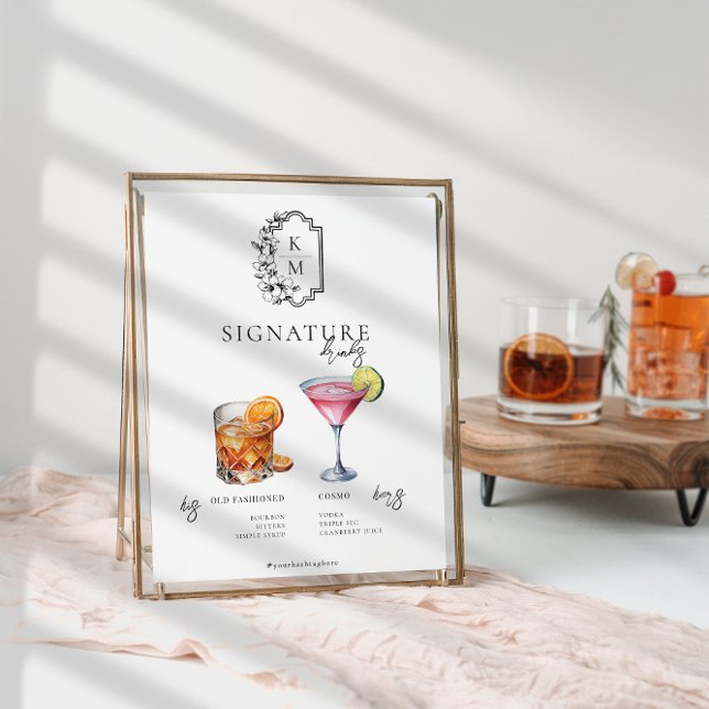 Watercolor | Bride & Groom Signature Drink Poster (Creator Uploaded)