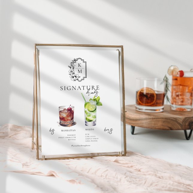 Watercolor | Bride & Groom Signature Drink Poster (Creator Uploaded)