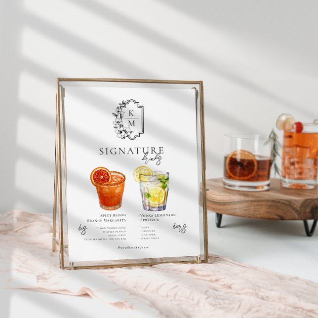Watercolor | Bride & Groom Signature Drink Poster (Creator Uploaded)