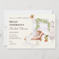 Watercolor Bride room gown bridal shower
