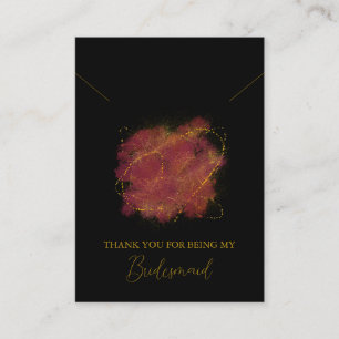 Watercolor Bridesmaid Necklace Display Card