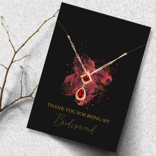 Watercolor Bridesmaid Necklace Display Card