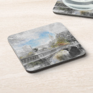 Watercolor bridge in Central Park New York  Coaster