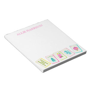 Watercolor Bright Mahjong Tiles Personalised Notepad